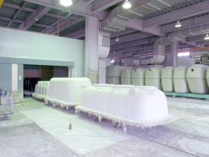 ＦＲＰ小型処理槽搬送ライン